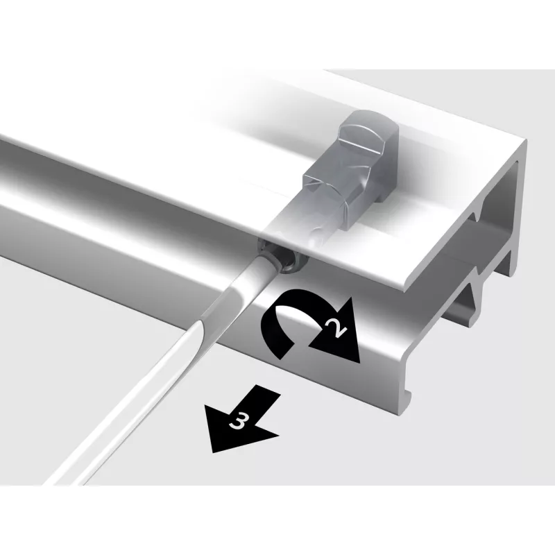 Perlon Twister-Drähte - 2 mm (EINFÜHRUNG VON UNTEN) - Bilderaufhängungsschienen artiteq ARTI TEQ 14 - Cimaise Tableau 