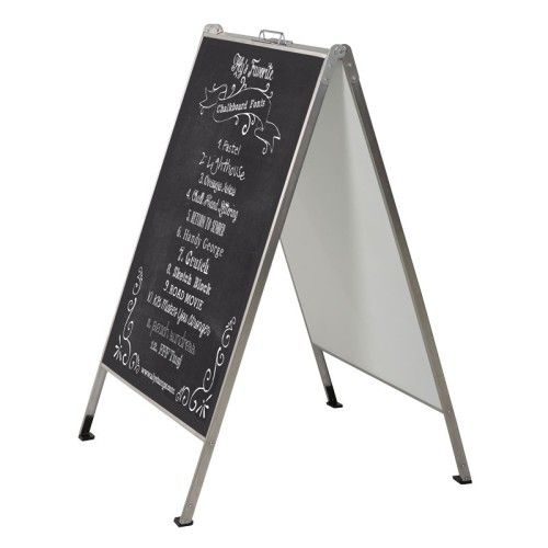 Stop trottoir Chalk a-board en acier inoxydable M&T DISPLAYS 2 - Cimaise Tableau