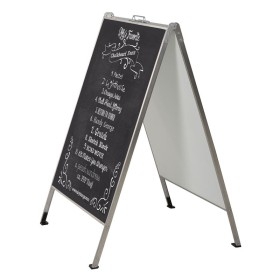 Stop trottoir Stainless steel chalk a-board M&T DISPLAYS 2 - Cimaise Tableau