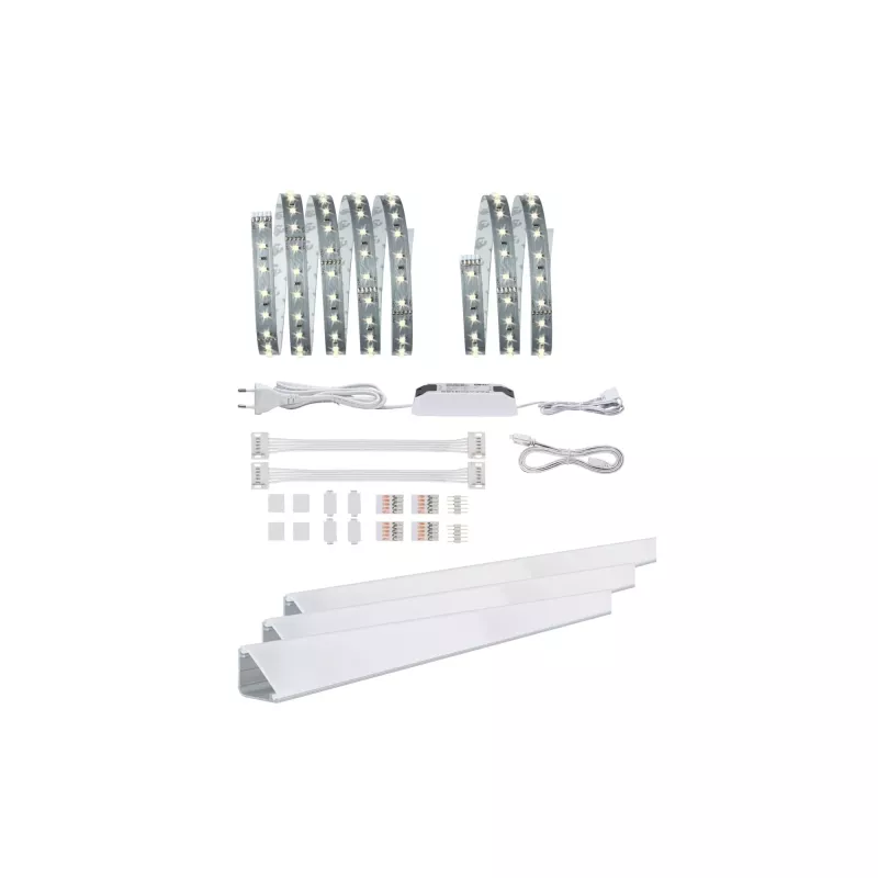 Kit de cocina MaxLED 500 Comfort, l superior de 1,5 m, 9 W, 550 lm/ m , 2700 K, 20 VA - système d'accrochage et décoration