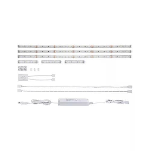 Kit básico de tira LED MaxLED 500 para cocina: 3 tiras de 1,8 m con revestimiento, 3 x 3,1 W / 3 x 0,6 W, 172 lm/ m , 2700 K, 20