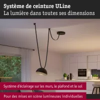 ULine - Paulmann 300mm 12W Black LED Bowl Pendant Light - système d'accrochage et décoration - détail 4
