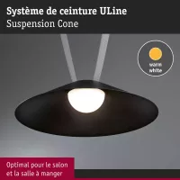 ULine - LED pendant light Cone 560lm 12W 350mm 3000K Black - Paulmann - système d'accrochage et décoration - détail 5