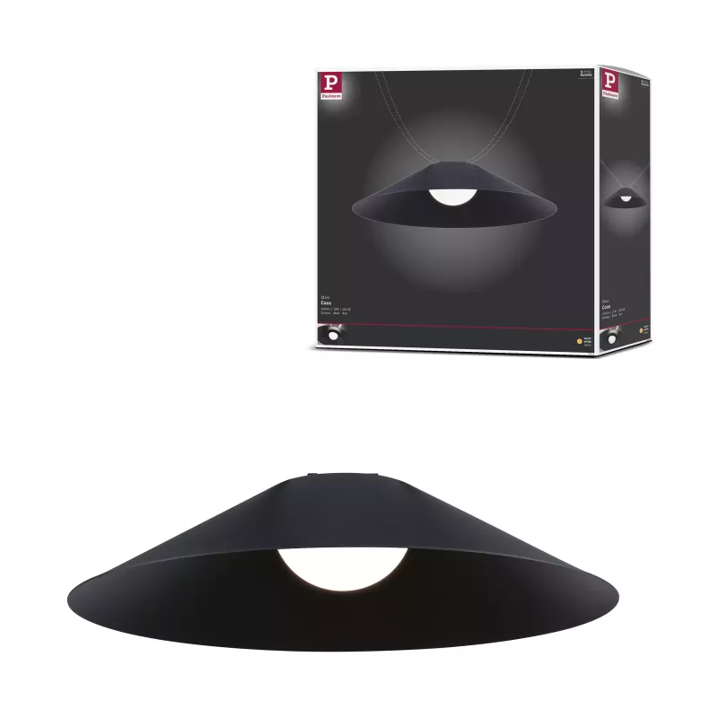 ULine - LED pendant light Cone 560lm 12W 350mm 3000K Black - Paulmann