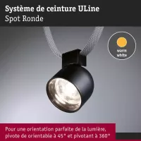 ULine - Foco LED redondo de 405 lm, 7 W, 85 mm, 3000 K, negro - Paulmann - système d'accrochage et décoration - détail 7