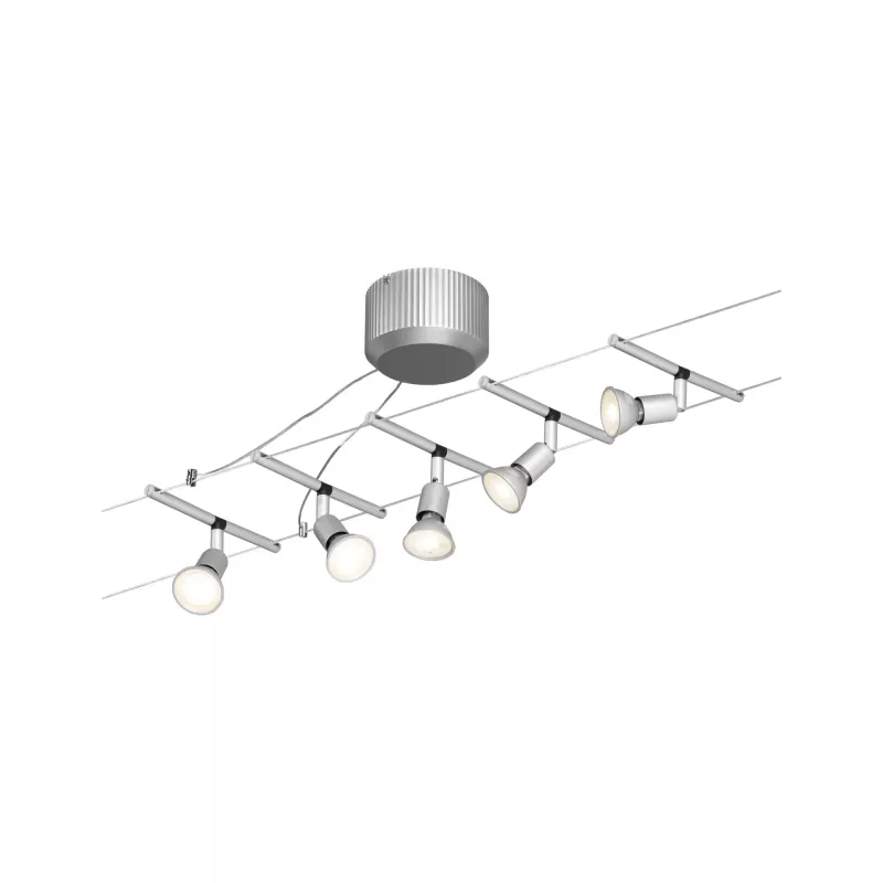 Spice SaltLED Kabelsystem Basisset GU5.3 max. 5x10W dimmbar 230/12V Mattchrom - Paulmann PAULMANN 2 - Cimaise Tableau 