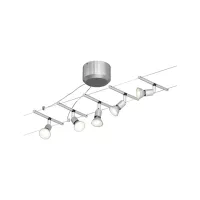 Spice SaltLED Cable System Basic Kit GU5.3 max. 5x10W dimmable 230/12V Matte Chrome - Paulmann - système d'accrochage et décoration - détail 2