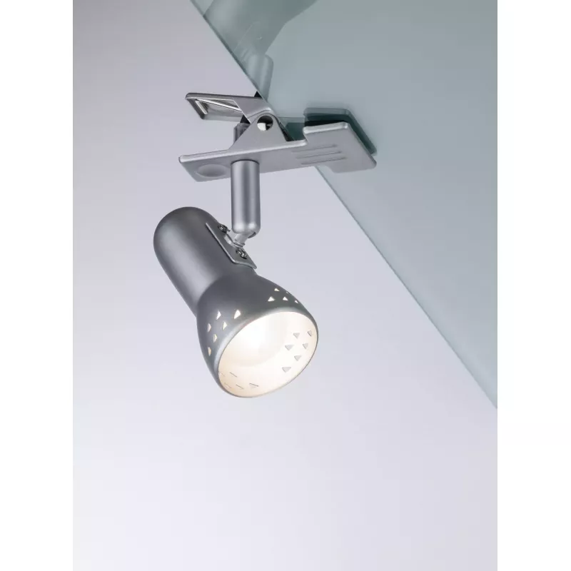 Foco con pinza Gryps, acero cepillado, 230 V, E14 - Paulmann PAULMANN 3 - Cimaise Tableau 
