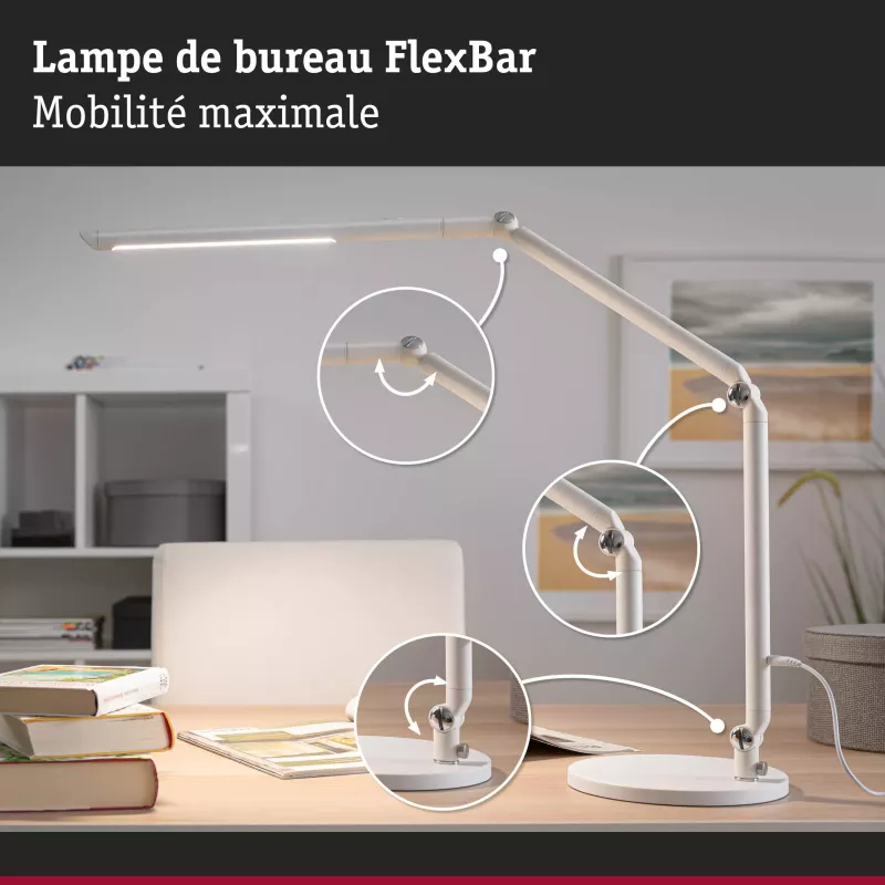 Lampe de bureau LED 3-Step-Dim FlexBar White Switch 700lm 9,5W - Paulmann