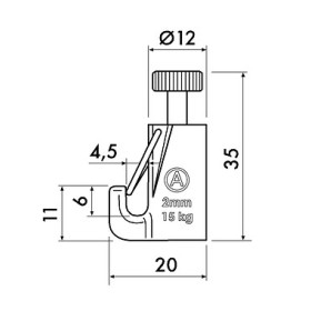 Gancho autoblocante 15 kg con sistema de seguridad - suspensión para rieles de cuadros artiteq ARTI TEQ 2 - Cimaise Tableau