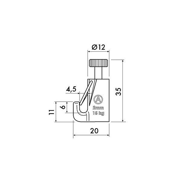 15 kg self-locking hook with safety system - artiteq picture rail suspension ARTI TEQ 2 - Cimaise Tableau 