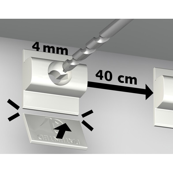 Pack of 5 Click & connect for click rail Pro (ADDITIONAL) - hanging picture rail artiteq ARTI TEQ 3 - Cimaise Tableau 