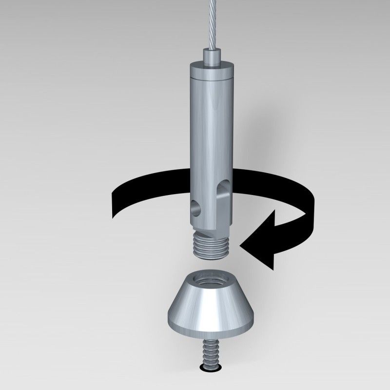 KIT CAVO IN ACCIAIO 2 MM 400 CM FISSO E-CLIP ARTI TEQ 2 - Cornice per Quadro