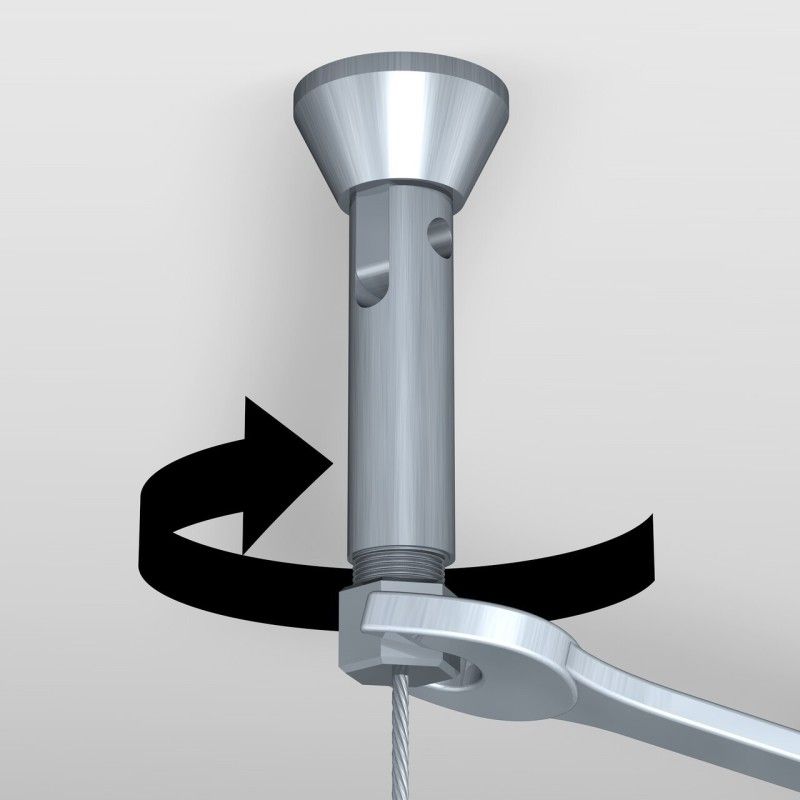 KIT CAVO IN ACCIAIO 2 MM 400 CM FISSO CON CLIP E ARTI TEQ 4 - Cimaise Tableau 