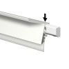 INFO RAIL + BLANC 200 CM (INCLUT MATÉRIEL DE FIXATION, EMBOUTS DE RAIL ET 4X MOUSE MAGNETS BLANC) ARTI TEQ 3 - Cimaise Tableau 