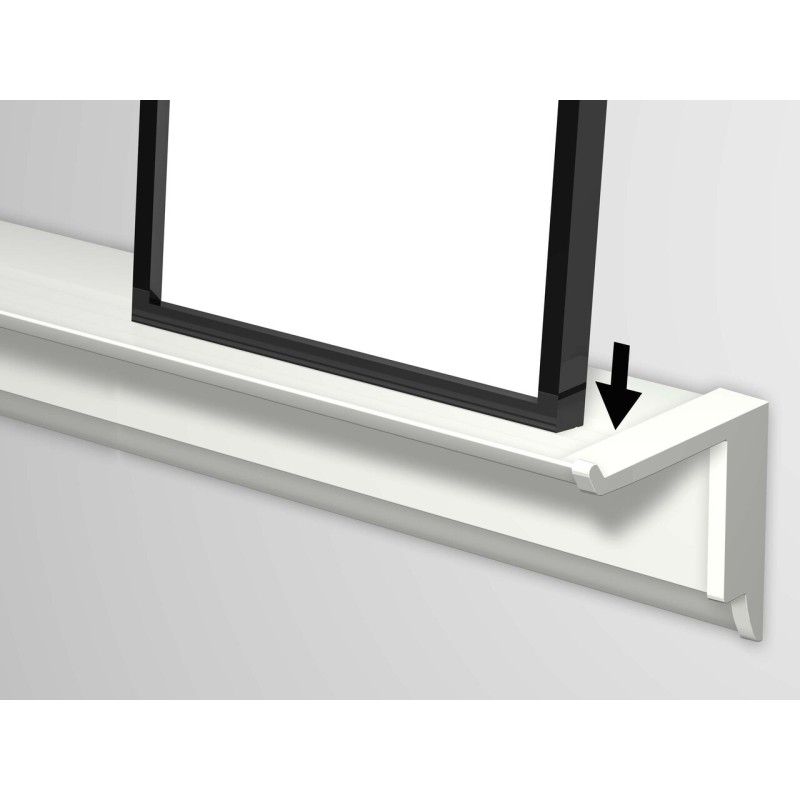INFO RAIL + BIANCO 200 CM (COMPRENDE IL KIT DI FISSAGGIO, LE PUNTE DI RAIL E 4X MOUSE MAGNETS BIANCHI) ARTI TEQ 9 - Cornice per 