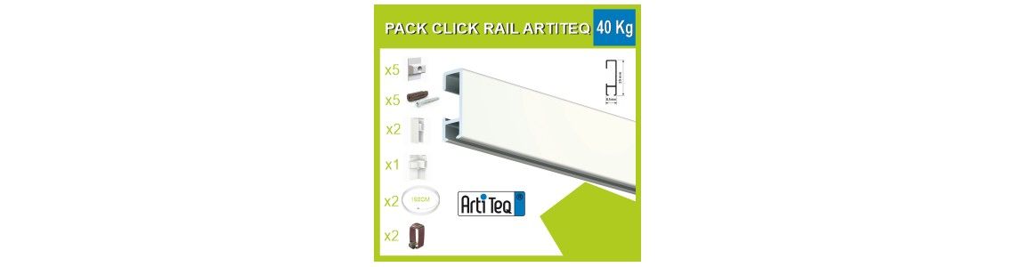 Artiteq Click Rail Picture Hanging Kit 30 kg - Picture Hanging Pack