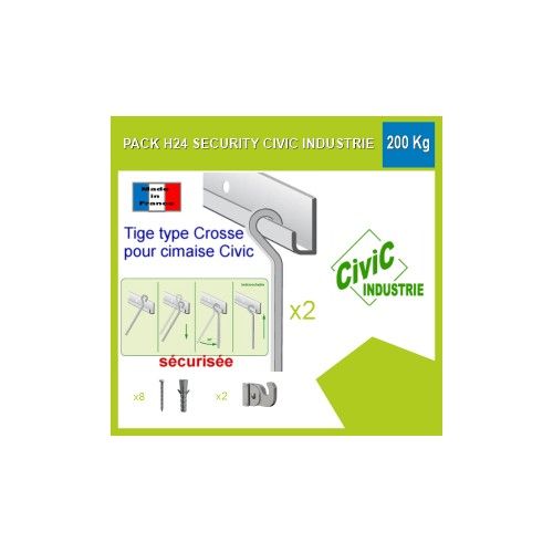 Kit de riel para silla Civic de seguridad H24 de 160 kg